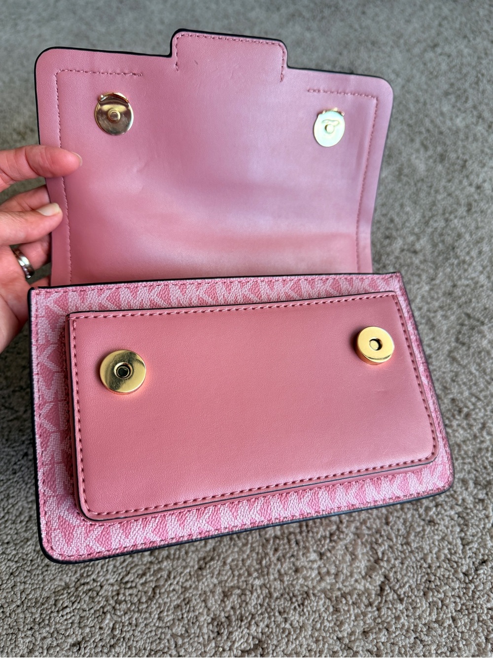 Michael Kors Pink Logo Chain Crossbody Bag - Picture 5 of 6